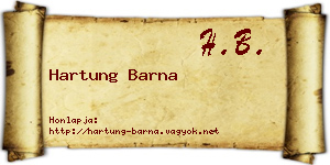 Hartung Barna névjegykártya