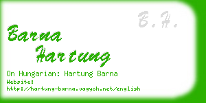 barna hartung business card